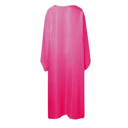 Muslim Dress Women One-Piece Prayer Dress Long Robe Long Sleeve Maxi Kaftan Dresses Islamic Clothes Set - color: Red