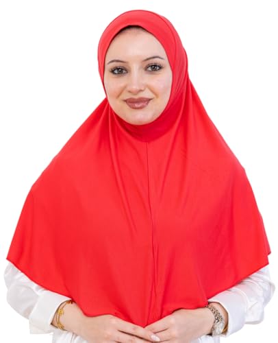 Prien Ready Hijab For Women, One Piece Muslim Instant Turban, Easy To Wear Long Head Scarf, Turkish Islamic Clothes For Abaya - color: Brink Pink