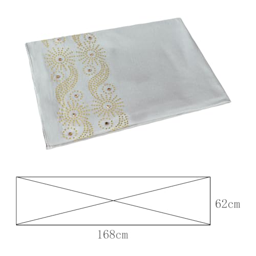 Muslim Women Shiny Rhinestone Hijab Head Wrap Long Scarf Shawl - color: Grey