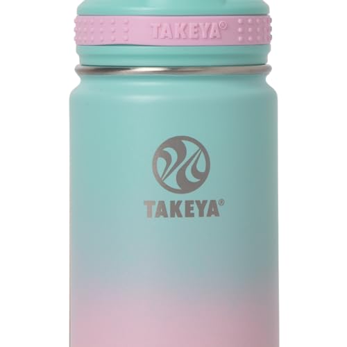 Takeya 18 oz Actives Stainless Steel Water Bottle with Straw Lid – Leakproof, Double-Wall Insulated, Keeps Drinks Cold 24 hrs/Hot 12 hrs, BPA-Free, Powder-Coated, Gym & Travel, Ombre Dream - color: Ombre Dream, size: 18 Ounces