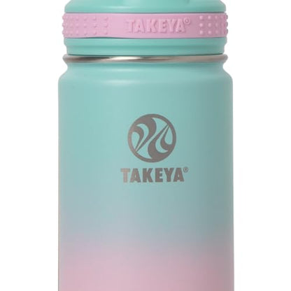 Takeya 18 oz Actives Stainless Steel Water Bottle with Straw Lid – Leakproof, Double-Wall Insulated, Keeps Drinks Cold 24 hrs/Hot 12 hrs, BPA-Free, Powder-Coated, Gym & Travel, Ombre Dream - color: Ombre Dream, size: 18 Ounces