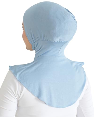 Prien Sport Hijab For Women, Muslim Head Scarf, Flexible Turban Girls, Chic Islamic Wear For Gym, Neck Collar Bonnet Viscose - color: Light Blue