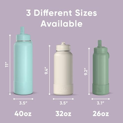 Hydrapeak 32oz Sport Insulated Water Bottle with Straw Lid, Leak & Spill Proof, Keeps Drinks Cold for 24 Hours, Hot for 12 Hours, Premium Stainless Steel Water Bottles (32oz, Blush) - color: Blush