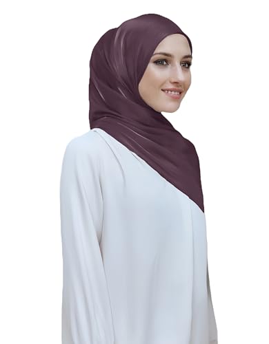 Lina & Lily Sheen Shimmer Women's Crepe Scarf Shawl Wrap Head Hijab Lightweight - color: Dark Plum