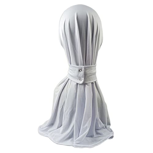 Suillty Fashion Muslim Hijab for Women Instant Snap Fastener Hijab Inner Cap Full Cover Head Wraps Scarf Islam Turban Caps - color: White