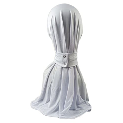Suillty Fashion Muslim Hijab for Women Instant Snap Fastener Hijab Inner Cap Full Cover Head Wraps Scarf Islam Turban Caps - color: White