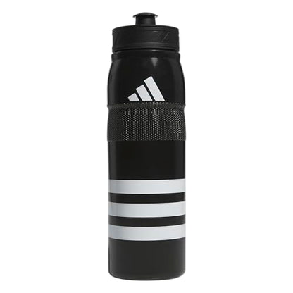 adidas 750 ML (28 oz) Stadium Refillable Plastic Sport Water Bottle - color: Black/White/Black/Black