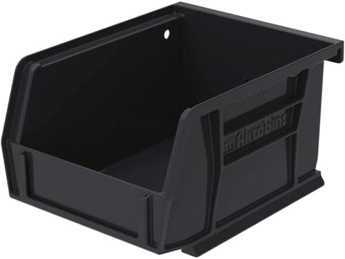 Akro-Mils 30210 AkroBins Plastic Storage Bins, 5"x4"x3", Black, 24-Pack | Space-Saving Stackable Bins for Garage, Pantry, Craft Organization - color: Black