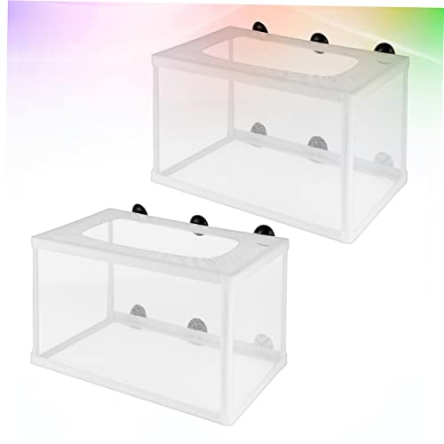 2pcs Big Size Fish Net Decor for Fish Tank Aquarium Breeder Box with Suction Cup