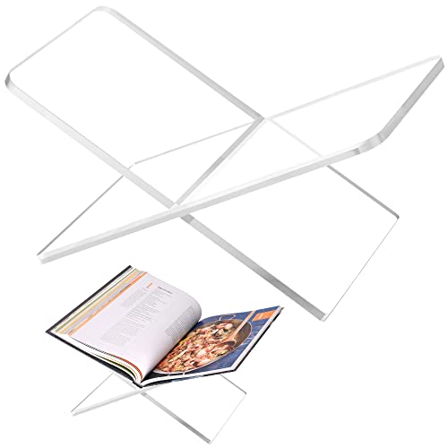 Acrylic Book Holder 11 x 7 x 6 in Open Large Book Display Stand for Cookbook Art Book Bible Guest Book - 2-Piece Coffee Table Book Stand for Reading - Clear, Transparency - color: Transparency, size: Standard