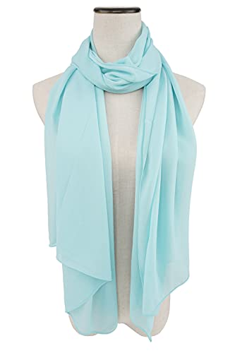 YOUR SMILE for Women Lightweight Breathable Solid Color Soft Chiffon Long Fashion Scarves Sun-proof Shawls Wrap - color: Mint