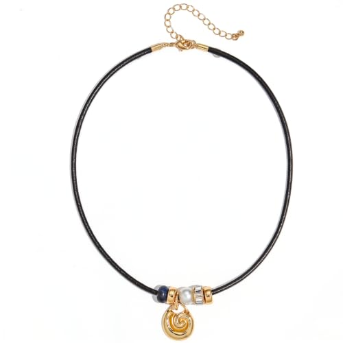 Paracord Rope Choker Necklace with Pendant for Women - color: Conch