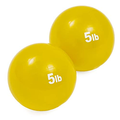 Trademark Innovations Weighted Toning Exercise Ball - Set of 2 - color: Yellow, size: 5lbs