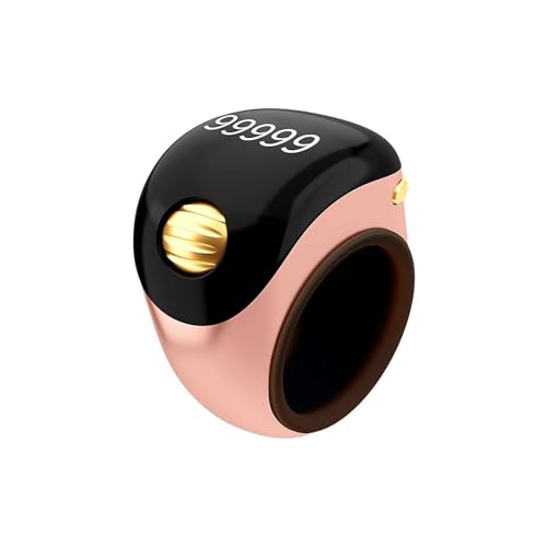 Smart Tasbih Zikr Rings, Interchangeable Tasbih Counter Rings, Adjustable Ring Finger Counter, APP Support Digital Counter Prayer Reminder Rings (Pink) - color: Pink