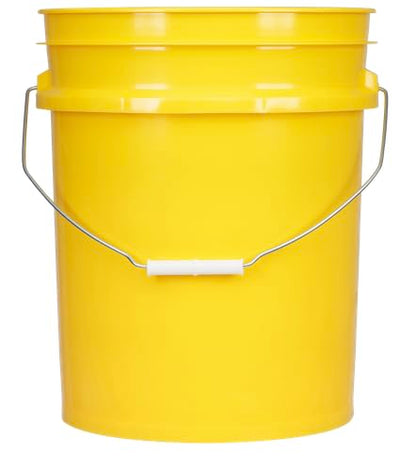 5 Gallon Food Grade Plastic Bucket with Air Tight Screw on Lid Made in USA Container (Yellow Bucket with White Lid) - color: Yellow Bucket With White Lid