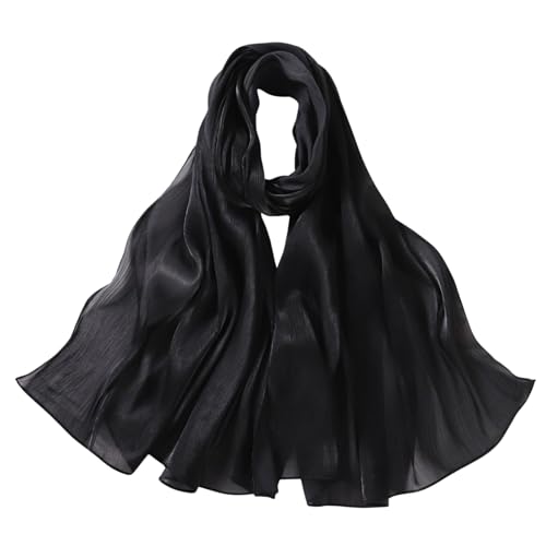SUNDSGT Hijab Scarf for Women Silk Feeling Hijabs for Women Muslim Lightweight - color: Black