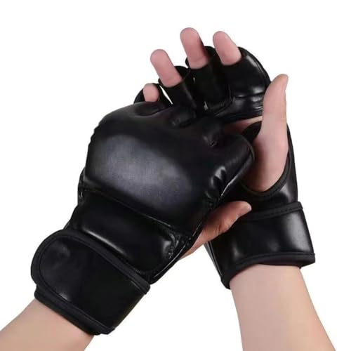 Boxing Gloves Training Gloves Half Finger Sport Gloves Heavy Bag Gloves Punching Gloves Kickboxing Gloves - color: Black dewclaws
