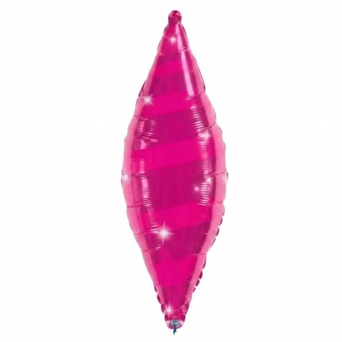 PMU 38 Inch Magenta Swirl Taper Mylar Balloon – Giant Foil Party Decoration for Birthday, Celebration, Event Décor & Balloon Display - color: Magenta Swirl Taper, size: Pkg of 1