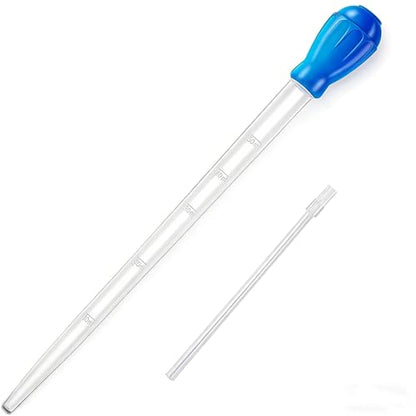27.7IN Extra Long Blue Turkey Baster for Aquarium, 50ml Fish Tank Cleaning Siphon Aquarium Water Changer, Aquarium Waste Remover