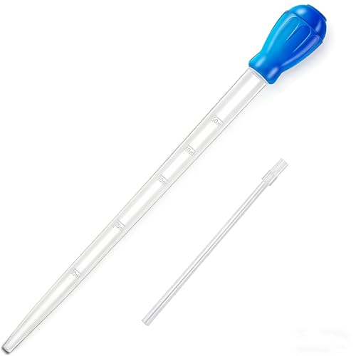27.7IN Long Turkey Baster for Aquarium, 50ml Fish Tank Siphon Water Changer | Long Turkey Baster For Aquarium Plants, Skinny Small Turkey Baster, 27.7IN 50ml Blue, Fish Tank Siphon, Gravel Waste Remover