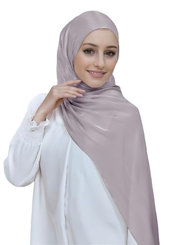Lina & Lily Sheen Shimmer Women's Crepe Scarf Shawl Wrap Head Hijab Lightweight - color: Light Mauve