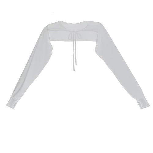 Women’s Active Relax Fit Sun Protection Arm Sleeves with Thumb Holes - color: White