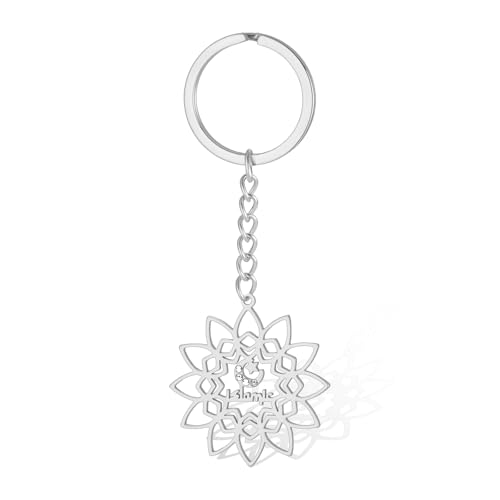 VASSAGO Islamic Keychain Crescent Moon and Star Keyring Muslim Allah Arabic Religious Amulet Jewelry Eid Ramadan Gift - color: Silver