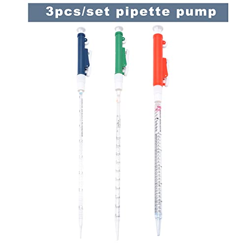 ONiLAB Pipette Pump Set, 2mL, 10mL & 25mL, 3 Pcs | Multiple Volume Options, Lightweight Design, Plastic And Glass Pipette Compatibility, Laboratory Liquid Handling - style: 2ml&10ml&25ml
