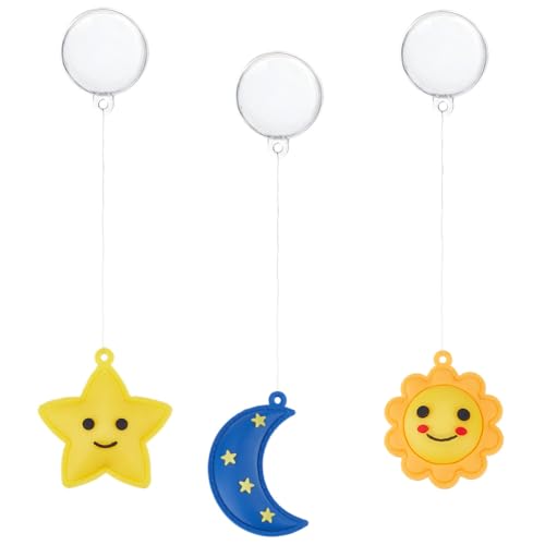 GORGECRAFT 3Pcs 3 Styles Floating Fish Tank Decorations Silicone Plastic Cartoon Sun Moon Star Aquarium Device Landscapes Decorations Accessories Suitable for All Kinds of Fishes Tanks - style: Mixed Shapes