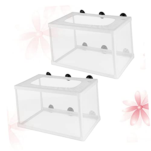 2pcs Big Size Fish Net Decor for Fish Tank Aquarium Breeder Box with Suction Cup