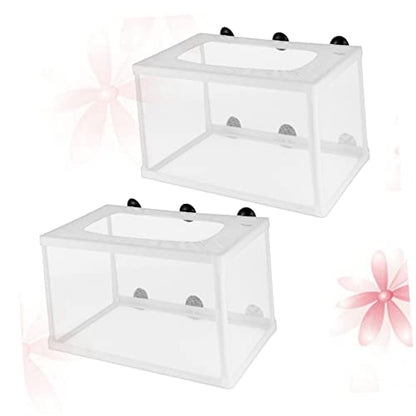 2pcs Big Size Fish Net Decor for Fish Tank Aquarium Breeder Box with Suction Cup
