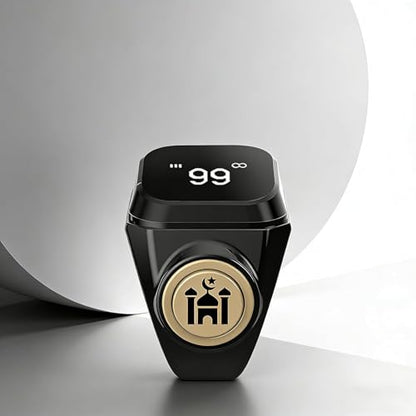 Smart Tasbih Counter,20mm (10) Muslim Digital Azan Alarm Clock Zikr Ring,APP Support Digital Counter Prayer Reminder Rings, Waterproof 4 Digit Finger Counter for Muslims - size: 20mm