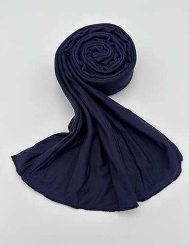 Premium Jersey Hijab Scarf for Women - Muslim Head Scarf - color: Navy Blue