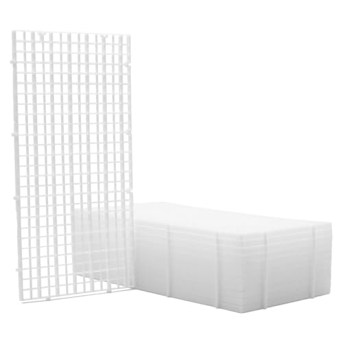 LINLAN 12 Pieces 5.9x11.8in (15X30cm) Aquarium Grid Plastic, Fish Tank Divider, Egg Crate for DIY Filtration and Bottom Protection in Aquascaping(White-No Accessories) - size: S 12Pcs