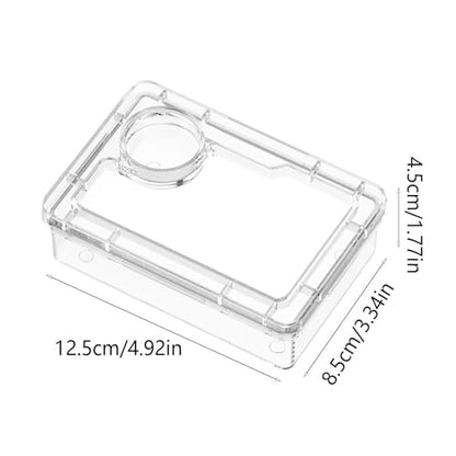 Anti-Escape Crested Gecko Food Dish, Transparent Chameleon Feeding Bowl, Acrylic Reptile Amphibian Habitat Feeders, Pet Supplies, for Tortoise Frog Snake Terrarium Lizard Spider - color: White