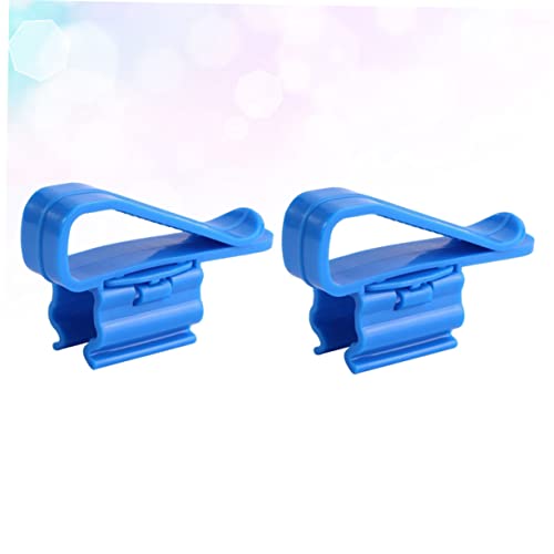 2pcs Aquarium Filtration Hose Holder Clip Water Clip for Fish Tank Pump Stabilization Soft Tube Clamp for Easy Cleaning and Water Changes Blue - size: 8.5*1.8CM