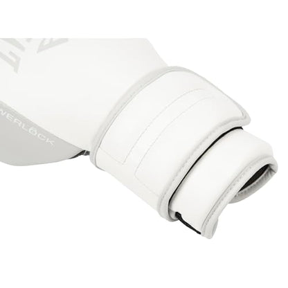 Everlast Powerlock 2 Hook & Loop Boxing Gloves | Fight Training Gloves | Hook and Loop with Durable Hand & Wrist Support | Heavy Bag & Fitness Training - color: White / Gray, size: 12 oz