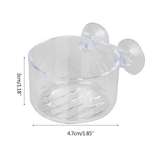 2 Packs Aquarium Live Feeder Shrimp Fish Food Feeding Cups Small Clear Acrylic Cup with Suction Cup
