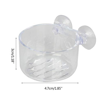 2 Packs Aquarium Live Feeder Shrimp Fish Food Feeding Cups Small Clear Acrylic Cup with Suction Cup