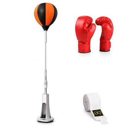 Boxing Reflex Bag with Stand, Adjustable Height Speed Reflex Punching Bag Boxing Reaction Ball for Home Gym Adults & Teens