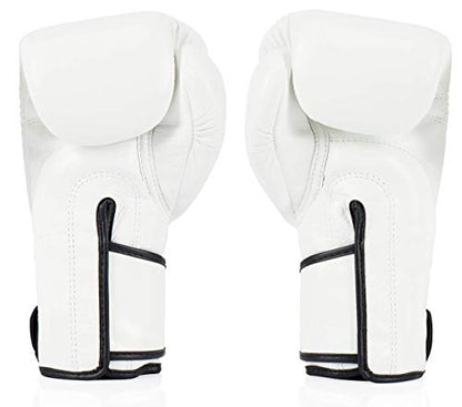Fairtex BGV6 Angular Boxing Gloves, Locked Thumb Muay Thai MMA Kickboxing | Premium synthetic body with triple-layer foam padding. Joint protection and firm wrist support safeguard hands on heavy bags - color: White, size: 12oz