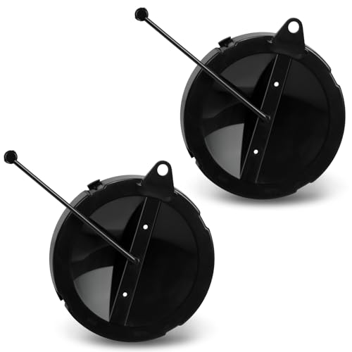 A040338BK Hose Carrier Cap/Strap for Valterra RV Sewer Hose Carrier | Replacement Storage Tube Holder Cover, End Caps with Strap Secure for Camper Waste Water Tank Vent Holder Black, 2 PCS