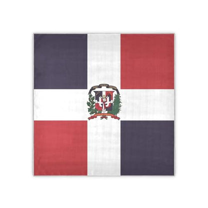 Bandana Square Head Scarf for Women Satin Hair Wrap Fashion Headband 27" - color: Dominican Republic Flag
