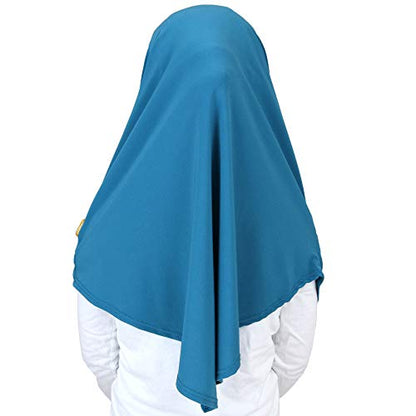 Modefa Islamic Girl Child Practical Amira Hijab Two Piece Muslim Scarf & Bonnet - Instant Easy Hijab - color: Teal