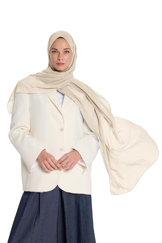 Chiffon Hijab Scarf For Women - Made in Turkiye - color: Beige