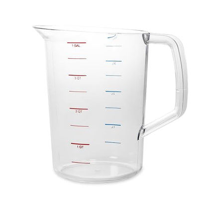 Rubbermaid Commercial Products Bouncer Clear Measuring Cup, 16-Cup/4-Quart, Clear, Strong Food Grade, Easy Read for Liquid/Dry Ingredients, for Home/Professional Kitchen - size: 4 Qt
