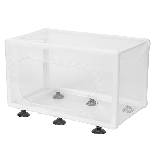 Aquarium Fish Breeder Box Isolation Hatchery with Detachable Frame Locking Feet and Powerful Suction Cup for Fish Fry Hatching Pairing Reproduction and Tank Separation (L) - size: L