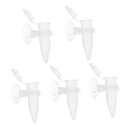 POPETPOP 5PCS Automatic Shrimp Feeder Tube with Suction Cup for Aquarium Mini Shrimp Hatchery Fish Feeding Device Small Fish PET Feeder