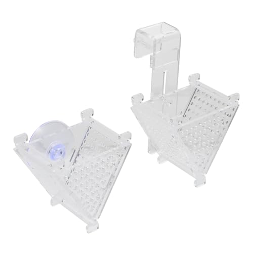 TOYANDONA 2pcs Acrylic Fish Feeding Cups with Suction Hook Red Worm Container Fish Tank Feeder for Aquarium Feeding and Food Storage