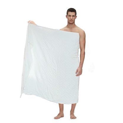 Adult Teenager Kids Thick Cool Islamic IHRAM 2 Piece Blanket Towel for Hajj and Umrah No-Stitched Premium Synthetics Cotton - size: Kids Size (75 x 150cm)